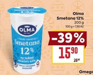 Smetana na vaření Olma 12%