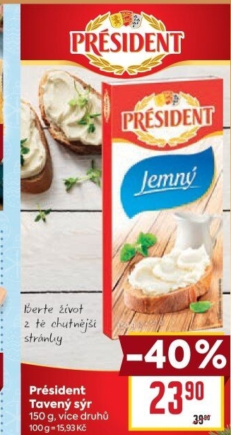 Tavené sýry Président