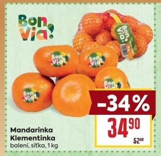 Mandarinky Klementinky Billa Bonvia