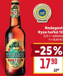 Pivo světlý ležák 12° Ryze hořká Radegast