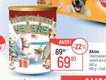 Konzerva Štědrovečerní večeře pro kočky Akinu