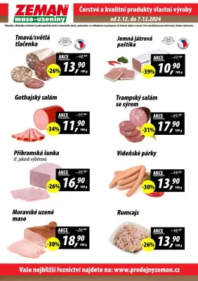 akční leták ZEMAN maso - uzeniny 2.12.2024-7.12.2024