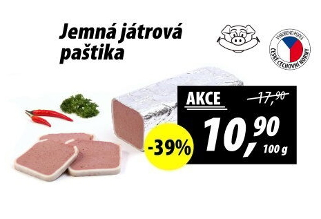 Paštika játrová jemná