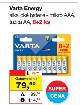 Baterie alkalické Energy Varta