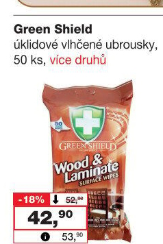 Čisticí vlhčené ubrousky Green Shield