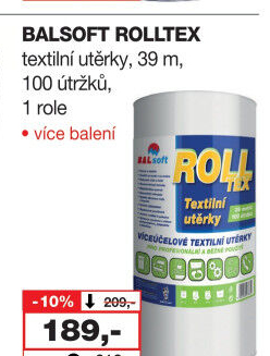 Textilní utěrky Rolltex BALsoft