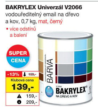Univerzální email Bakrylex Mat Barvy a laky Hostivař
