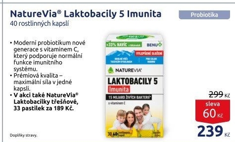 Probiotika Laktobacily 5 Imunita NatureVia Swiss