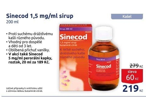 Sirup proti kašli Sinecod