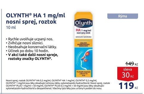 Sprej nosní HA 0,1% Olynth