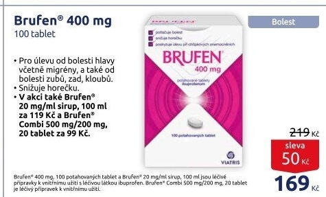 Tablety proti bolesti 400 Brufen Viatris