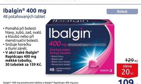Tablety proti bolesti 400 Ibalgin