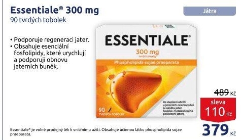 Tobolky k léčbě jaterních onemocnění Essentiale Sanofi