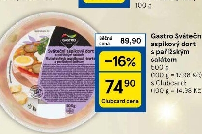 Aspikový dort sváteční s pařížským salátem Gastro