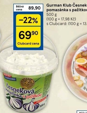 Česneková s pažitkou pomazánka Gurmán klub