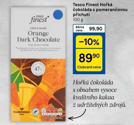 Čokoláda Tesco Finest