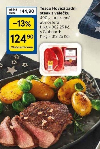 Hovězí zadní steak z válečku Tesco