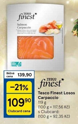 Losos carpaccio Tesco Finest