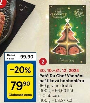 Paštika bonboniéra vánoční Pâté du Chef
