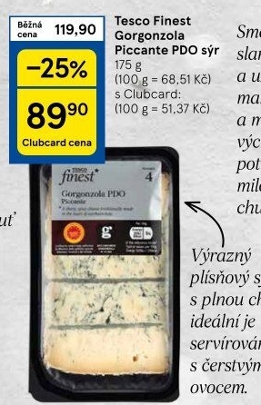 Sýr Gorgonzola Piccante Tesco Finest