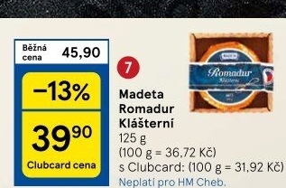 Sýr Romadur Klášterní Madeta