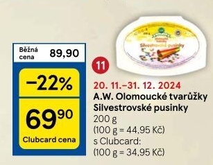 Sýr tvarůžky olomoucké silvestrovské pusinky A.W.
