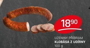 Klobása z udírny Příbramská uzenina