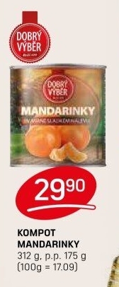 Kompot mandarinky Dobrý Výběr