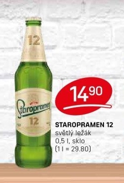 Pivo světlý ležák 12° Staropramen