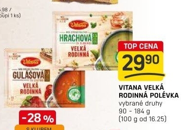 Instantní polévka Velká rodinná Vitana