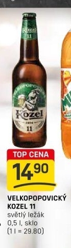 Pivo světlý ležák 11° Medium Velkopopovický Kozel