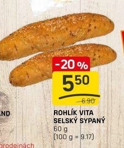 Rohlík Vita selský