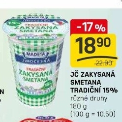 Smetana zakysaná Jihočeská Madeta 15%