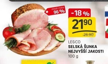 Šunka selská nejvyšší jakosti LE&amp