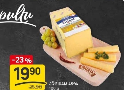 Sýr Eidam Jihočeský 45% Madeta
