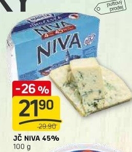 Sýr Niva Jihočeská 45% Madeta