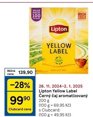 Černý čaj Yellow Label Lipton