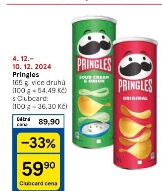 Chipsy Pringles - tubus