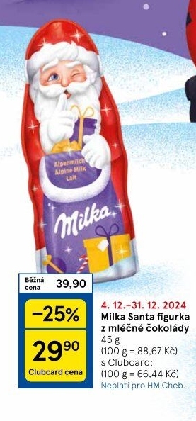 Čokoládový Santa Milka