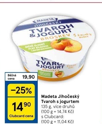 Dezert tvaroh s jogurtem jihočeský Madeta