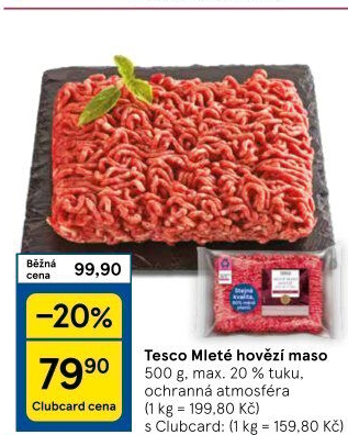 Hovězí mleté maso Tesco