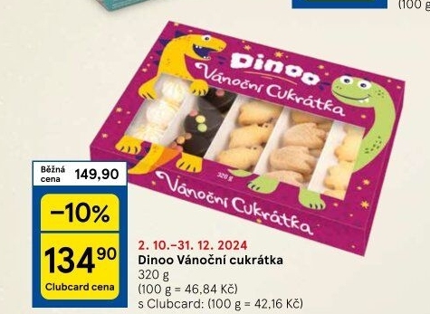 Linecká kolekce vánočních cukrátek Dinoo