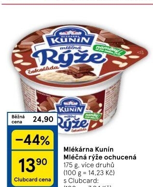 Mléčná rýže Mlékárna Kunín