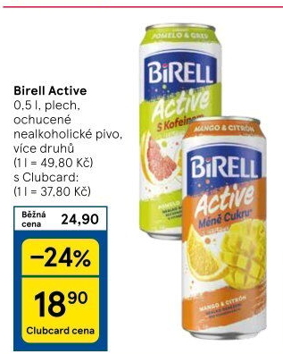Nealkoholické pivo ochucené Active Birell
