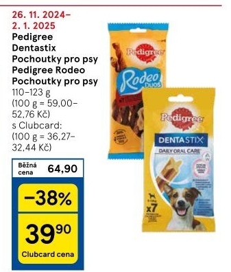 Pamlsky pro psy Denta Stix Pedigree