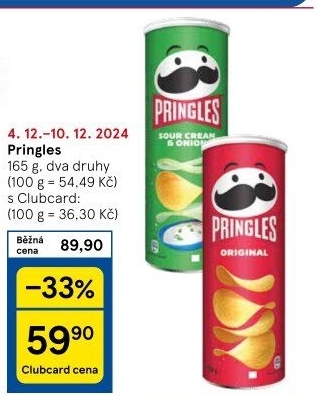 Chipsy Pringles - tubus