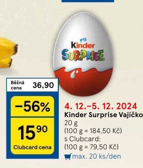 Čokoládové vajíčko s překvapením Kinder Surprise