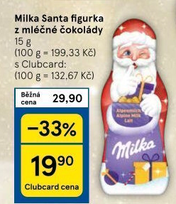 Čokoládový Santa Milka