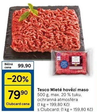 Hovězí mleté maso Tesco