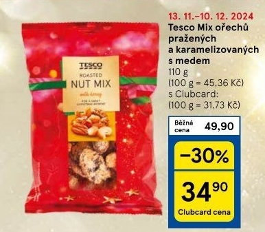 Mix ořechů v medu Tesco